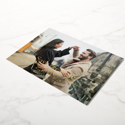 Save the Date with Photo of Couple Folieneinladung (Gedreht)