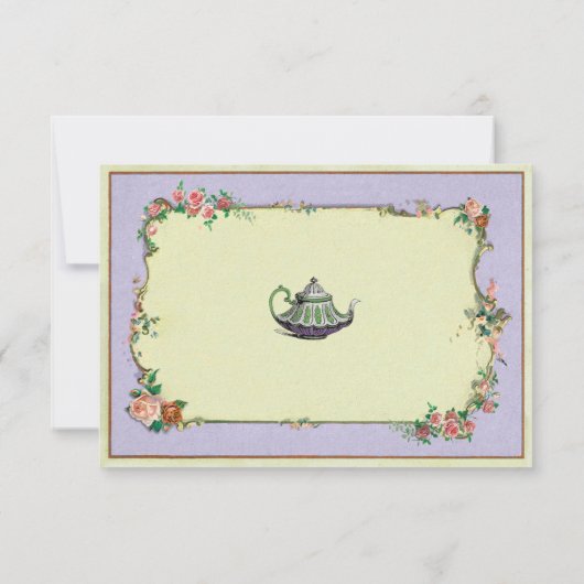 Save the Date Wonderland Lila Teapot Tea (Rückseite)