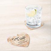 Save the date Wood grain Wedding Rustic Untersetzer (Vor Ort)