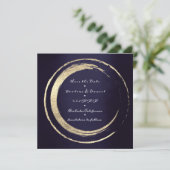 Save the Date Wreath Blue Navy (Stehend Vorderseite)
