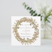 Save the Date Wreath Hütte Gold White Green (Stehend Vorderseite)
