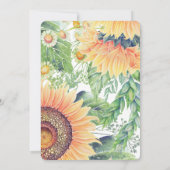 Save The Date. Wtercolor Sonnenblumen Hochzeit Einladung (Rückseite)