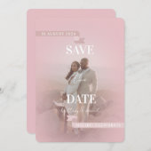 Save the Date - wunderschöne, rosafarbene Einladun Einladung (Vorne/Hinten)