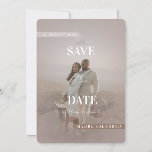 Save the Date - wunderschöne Schokoladenfarbe aus Einladung (Vorderseite)