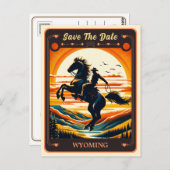 Save The Date | Wyoming Invitation Postcard Postkarte (Vorne/Hinten)