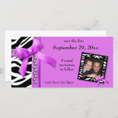 Save the Date Zebra-Zebra-Edelsteine (Vorne/Hinten)