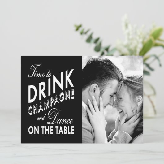 Save the Date - Zeit, Champagner zu trinken (Stehend Vorderseite)