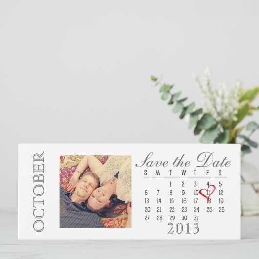 Save the Date Zeitplan: Oktober 2013 (Stehend Vorderseite)