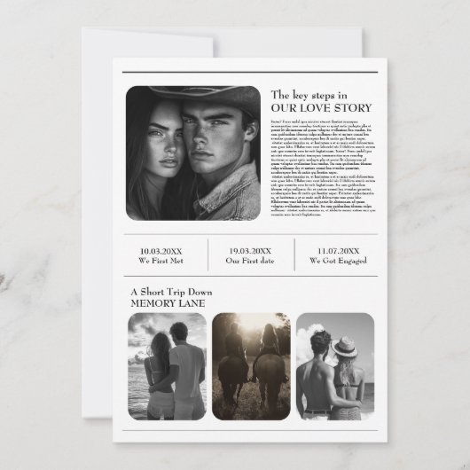 Save the Date Zeitungs-Western Hochzeit (Rückseite)