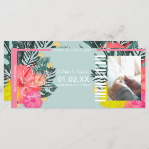 Save the Date Zielflugschein Hibisken Floral