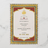 Save the Date Ziergoldenmuskulatur Folieneinladung (Vorderseite)