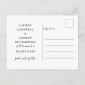 Save the Date Zitronen & Lavendel Hochzeit Postkarte (Rückseite)