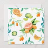 Save the Date Zitrusfrüchte Blätter Orangen in Zit (Rückseite)