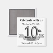 Save the Date zum 10. Jubiläum Magnet (Vorderseite/Rückseite)