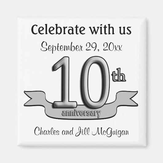 Save the Date zum 10. Jubiläum Magnet (Vorne)