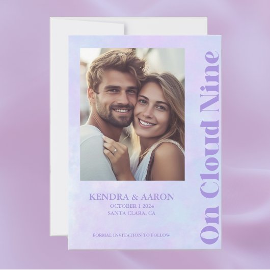 Save the Date zum Cloud Nine Modern Lavendel Einladung