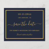 Save the Date zum Geburtstag des Haushalts blauer  (Vorderseite)