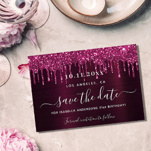 Save the Date zum Geburtstag mit burgunderfarbenen