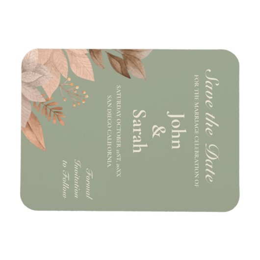 Save the Date zum Thema Grünes Magnet (Horizontal)