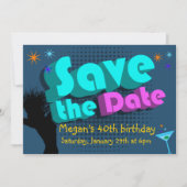 Save the Date Zurück zur 80er-Party Einladung (Vorderseite)