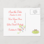 Save the Date zwei Blauvögel Ankündigungspostkarte (Rückseite)