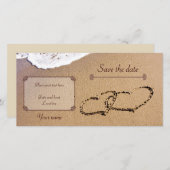 Save the Date zwei Herzen im Sand (Vorne/Hinten)