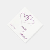 Save the Date - Zwei Herzen verflochten Serviette (Ecke)