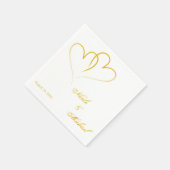 Save the Date - Zwei Herzen verflochten Serviette (Ecke)