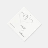 Save the Date - Zwei Herzen verflochten Serviette (Ecke)