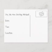 Save the Date: Zwei Pferde: Hitched Ankündigungspostkarte (Rückseite)