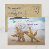 Save the Date zwei Starfish Postkarte (Vorne/Hinten)