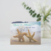 Save the Date zwei Starfish Postkarte (Stehend Vorderseite)