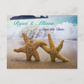 Save the Date zwei Starfish Postkarte (Vorderseite)
