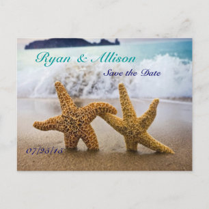 Save the Date zwei Starfish Postkarte