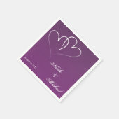 Save the Date - Zwei Weiße Herzen verflochten Serviette (Ecke)