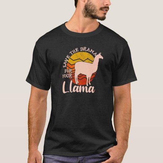 Save The Drama For Your Llama Birthday Cute Animal T-Shirt (Vorderseite)