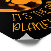 Save The Earth Only Planet With Pizza Funny Earth  Poster (Ecke)