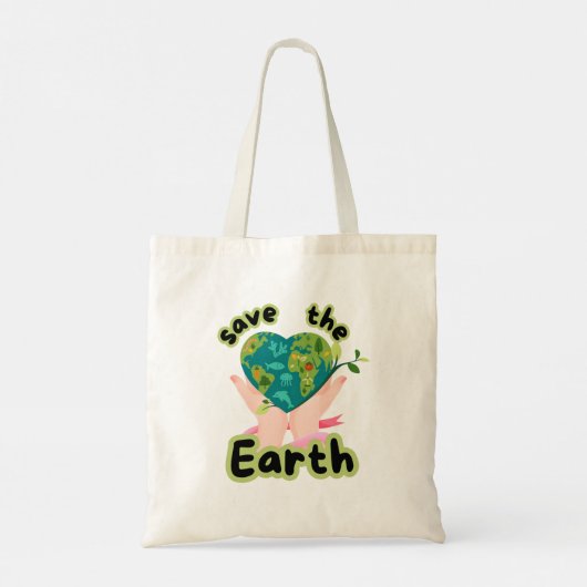 Save the Earth Tote Bag Tragetasche (Rückseite)