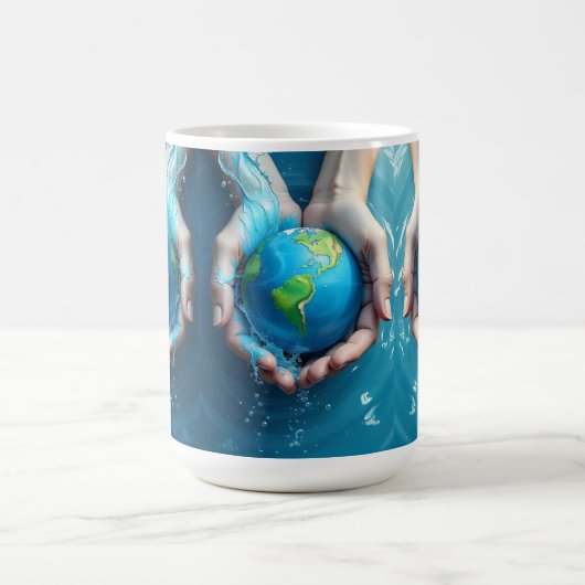 “Save the Earth Water Planet Mug Kaffeetasse (Mittel)