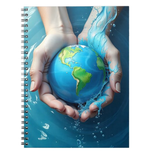 “Save the Earth Water Planet Notebook Notizblock (Vorderseite)