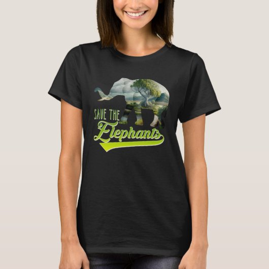 Save the Elephants protected species Animal welfar T-Shirt (Vorderseite)