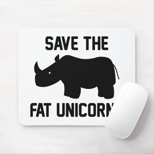Save The Fat Unicorns Mousepad (Mit Mouse)