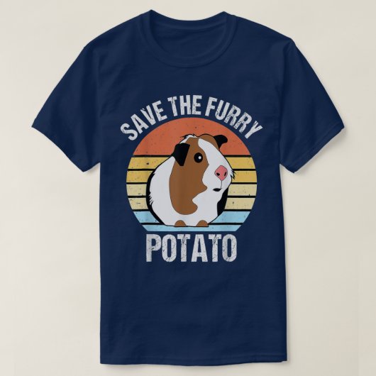 Save the fluffy potato Funny guinea pig T-Shirt (Design vorne)