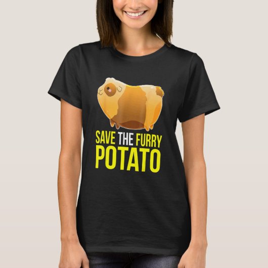 Save The Furry Potato Cute Guinea Pig Pet T-Shirt (Vorderseite)