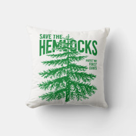 Save the Hemlocks Forest Conservation Throw Pillow Kissen
