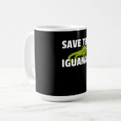 Save The Iguanas Reptile Gift Lizard Hunter Gift Kaffeetasse (Vorderseite Links)