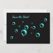 Save the Minimalist Aqua Blue Bubbles Karte (Vorderseite)