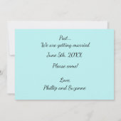 Save the Minimalist Aqua Blue Bubbles Karte (Rückseite)