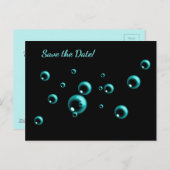 Save the Minimalist Aqua Blue Bubbles Postkarte (Vorne/Hinten)