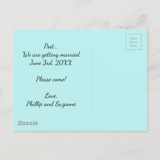 Save the Minimalist Aqua Blue Bubbles Postkarte (Rückseite)